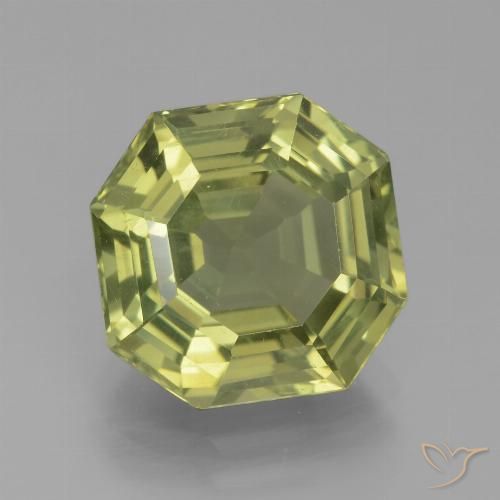 6.27ct Natural Verde amarelado Apatita, Corte Esmeralda, VVS-VS