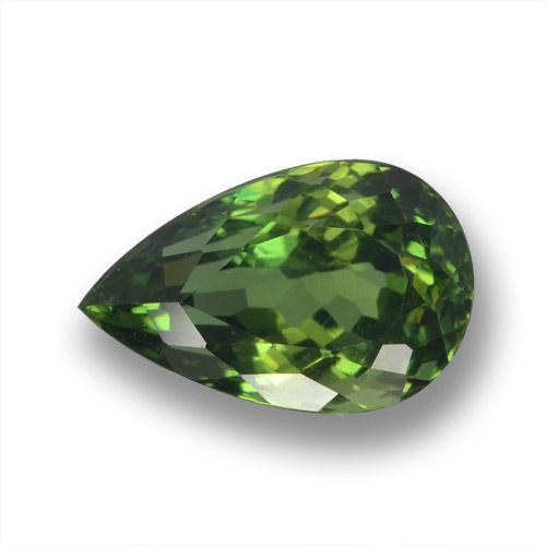 Apatita verde natural 3,02ct, formato de pêra, VVS-VS