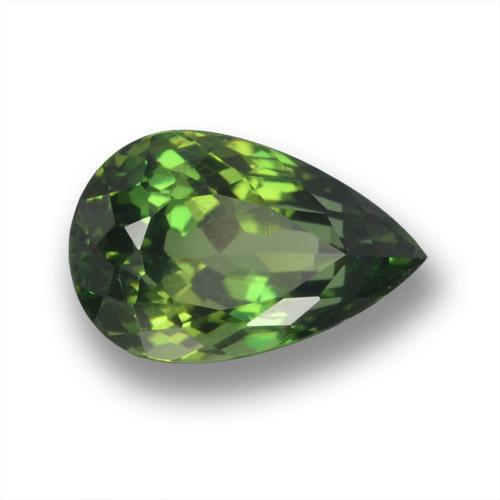 Apatita verde natural 3,02ct, formato de pêra, VVS-VS