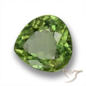 Apatita verde escuro Natural 2.29ct, Formato de pêra, VS-SI