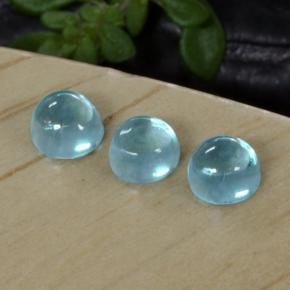 Pedras preciosas de apatita azul natural de 0,66 ct, corte redondo, transparente
