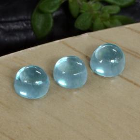 Pedras preciosas de apatita azul natural de 0,66 ct, corte redondo, transparente