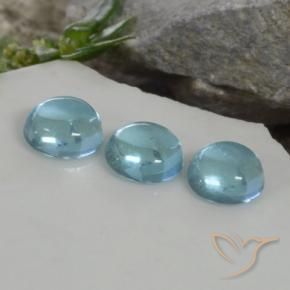 Pedras preciosas de Apatita Azul Aqua claro natural de 1.32 ct, Redondo, Transparente