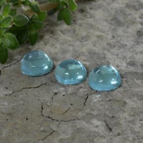 Pedras preciosas de apatita azul natural de 0,92 ct, corte redondo, transparente