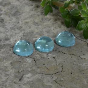 Pedras preciosas de apatita azul natural de 0,92 ct, corte redondo, transparente