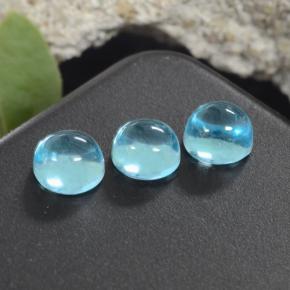 Pedras preciosas de apatita azul natural de 2,28 ct, corte redondo, transparente