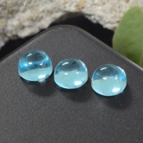 Pedras preciosas de apatita azul natural de 2,28 ct, corte redondo, transparente