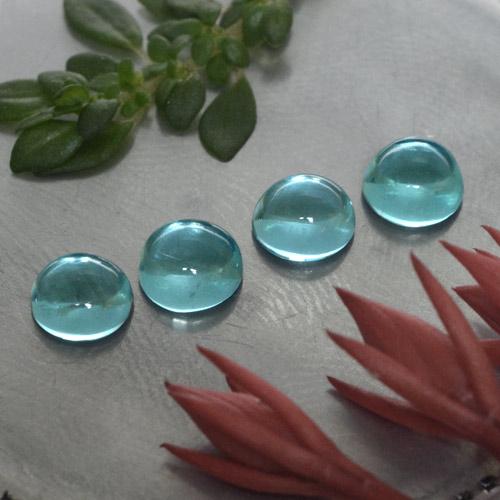 Pedras preciosas de apatita azul natural de 1,65 ct, corte redondo, transparente