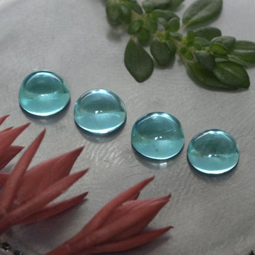 Pedras preciosas de apatita azul natural de 1,65 ct, corte redondo, transparente