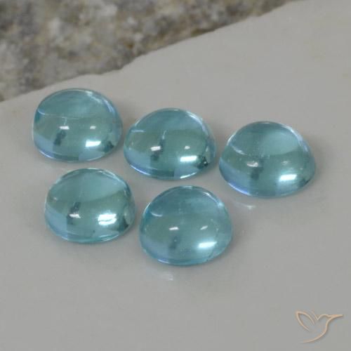 1.98ctw Natural Aqua Blue Apatita, Redondo, Transparente