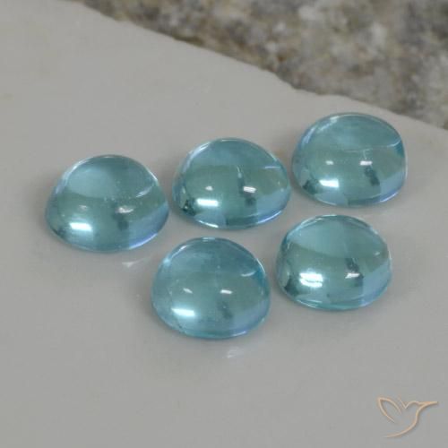 Pedras preciosas de Apatita Aqua Blue natural de 1.98 ct, Redondo, Transparente