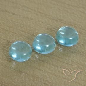 Pedras preciosas de Apatita Azul claro natural de 1.74 ct, Redondo, Transparente