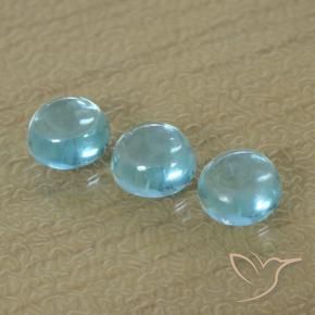 Pedras preciosas de Apatita Azul claro natural de 1.74 ct, Redondo, Transparente
