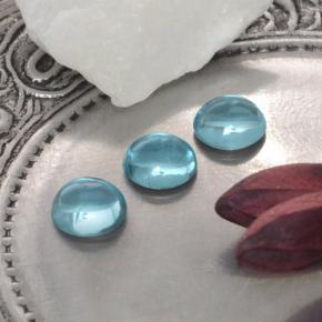 Pedras preciosas de apatita azul natural de 1,21 ct, corte redondo, transparente