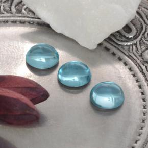 Pedras preciosas de apatita azul natural de 1,21 ct, corte redondo, transparente