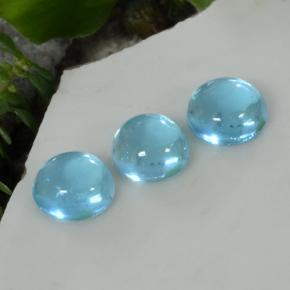 Pedras preciosas de apatita azul natural de 1,56 ct, corte redondo, transparente