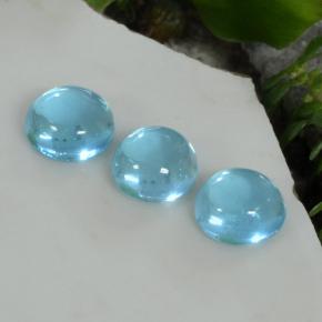Pedras preciosas de apatita azul natural de 1,56 ct, corte redondo, transparente