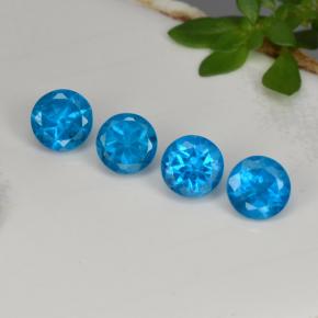Pedras preciosas de apatita azul natural de 1,27 ct, corte redondo, VS
