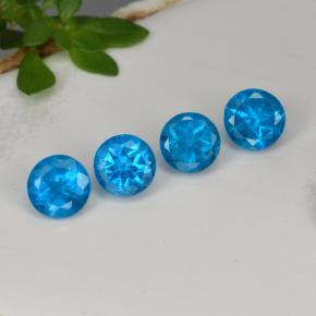 Pedras preciosas de apatita azul natural de 1,27 ct, corte redondo, VS