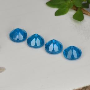 Pedras preciosas de apatita azul natural de 1,27 ct, corte redondo, VS