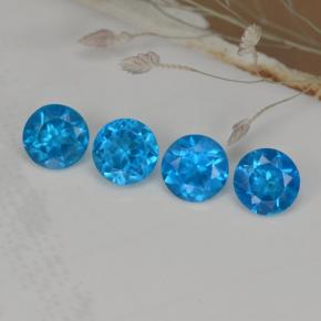 Pedras preciosas de apatita azul natural de 1,00 ct, corte redondo, VS