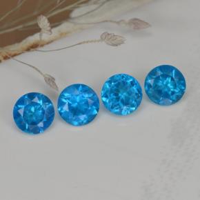 Pedras preciosas de apatita azul natural de 1,00 ct, corte redondo, VS