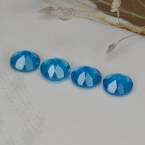 Pedras preciosas de apatita azul natural de 1,00 ct, corte redondo, VS