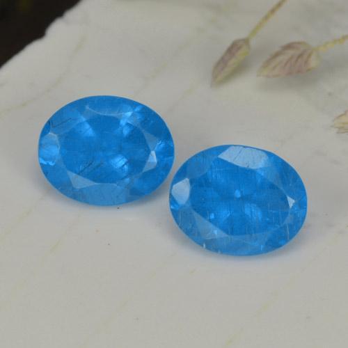 Pedras preciosas de apatita azul natural de 0,75 ct, corte oval, VS-SI