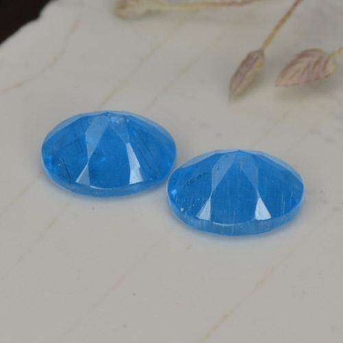 Pedras preciosas de apatita azul natural de 0,75 ct, corte oval, VS-SI