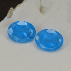 Pedras preciosas de Apatita azul intenso natural de 0.72 ct, Corte Oval, VS-SI