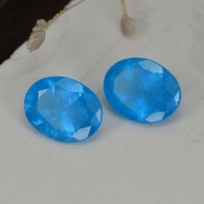 Pedras preciosas de Apatita azul intenso natural de 0.72 ct, Corte Oval, VS-SI