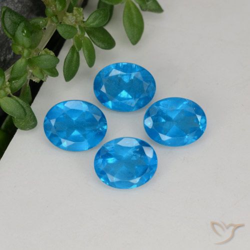 1.43ctw Natural Azure Profundo Apatita, oval, VS-SI