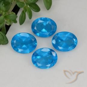 Pedras preciosas de Apatita Azure Profundo natural de 1.43 ct, oval, VS-SI