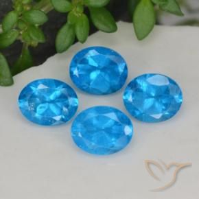 Pedras preciosas de Apatita Azul natural de 1.64 ct, oval, VS-SI