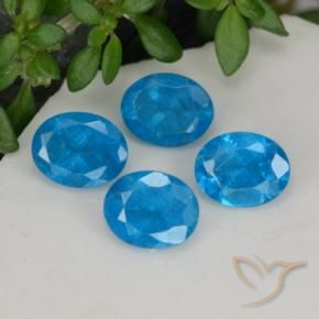 Pedras preciosas de Apatita Azul médio natural de 1.61 ct, oval, VS-SI