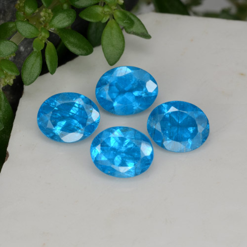 Pedras preciosas de apatita azul natural de 1,61 ct, corte oval, VS-SI