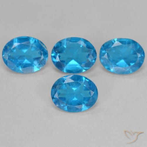 Pedras preciosas de Apatita Azul Azul natural de 1.45 ct, oval, VS-SI