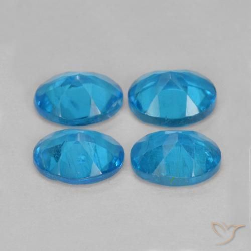 Pedras preciosas de Apatita Azul Azul natural de 1.45 ct, oval, VS-SI