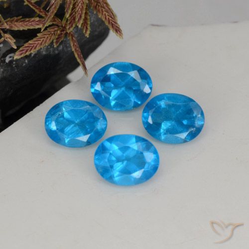 Pedras preciosas de Apatita Azul natural de 1.61 ct, Corte Oval, VS-SI