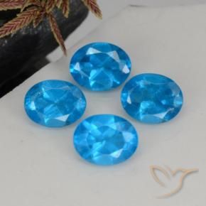 Pedras preciosas de Apatita Azul natural de 1.61 ct, Corte Oval, VS-SI