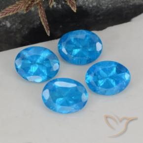 Pedras preciosas de Apatita azul intenso natural de 1.45 ct, oval, VS-SI