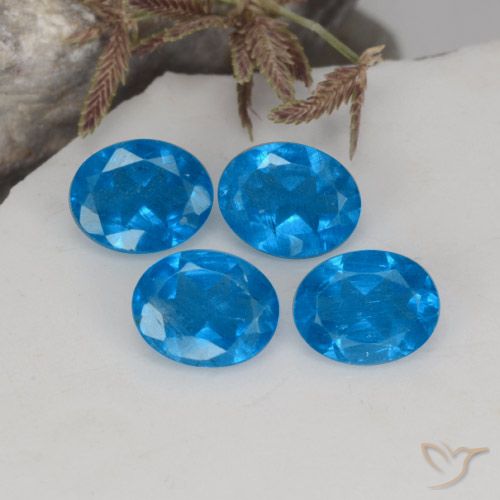 Pedras preciosas de Apatita Azul natural de 1.36 ct, Corte Oval, VS-SI