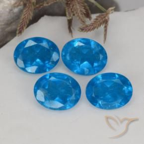 Pedras preciosas de Apatita Azul natural de 1.36 ct, Corte Oval, VS-SI
