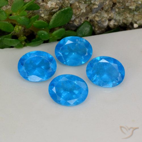 Pedras preciosas de apatita azul natural de 1,44 ct, corte oval, VS-SI