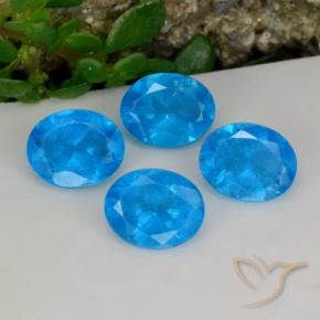 Pedras preciosas de apatita azul natural de 1,44 ct, corte oval, VS-SI