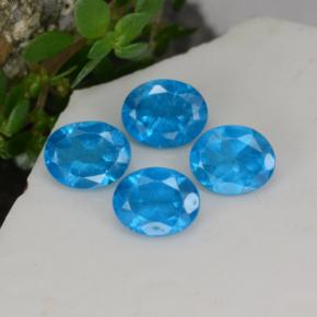Pedras preciosas de Apatita Azul natural de 1.52 ct, Corte Oval, VS-SI