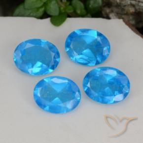Pedras preciosas de Apatita Azul natural de 1.21 ct, oval, VS-SI