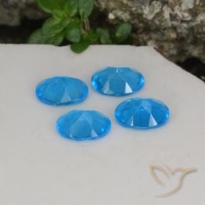 Pedras preciosas de Apatita Azul natural de 1.21 ct, oval, VS-SI