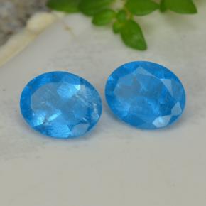 Pedras preciosas de Apatita azul intenso natural de 0.74 ct, Corte Oval, VS-SI