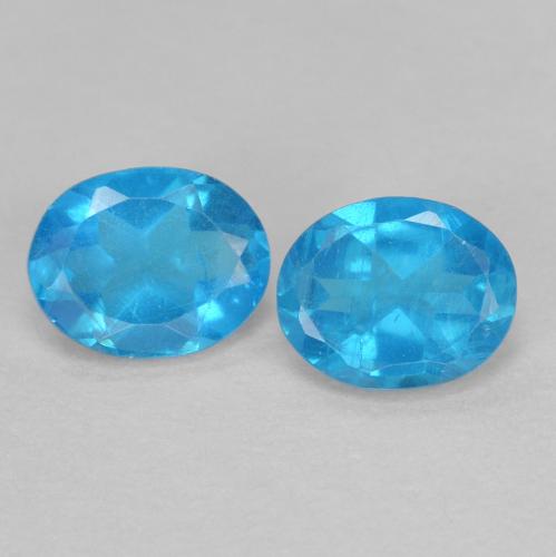 Pedras preciosas de apatita azul natural de 0,72 ct, corte oval, VS-SI